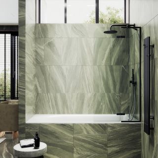 Шторка на ванну MaybahGlass MGV-915-6 99см чёрный